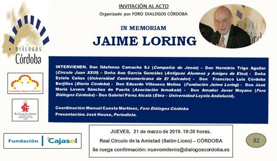 Homenaje Jaime Loring Foro Diálogos Córdoba